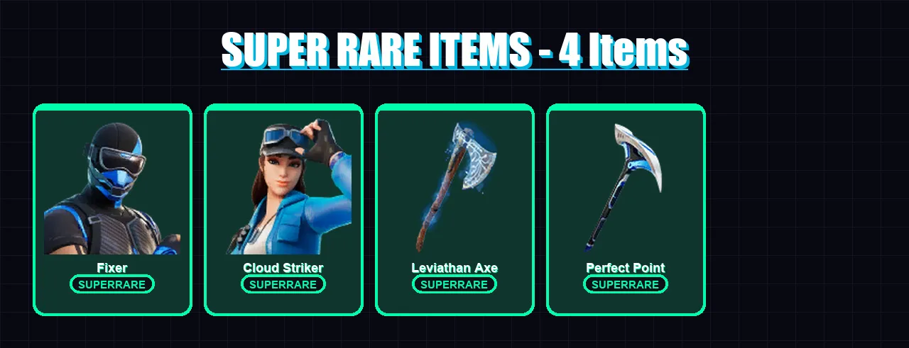[PC/XBOX] | Fixer | Cloud Striker | The Foundation | Joey | Mecha Cuddle Master | 114 skin | 136 pickaxe | 90 emote | 90 glider | Lv1165