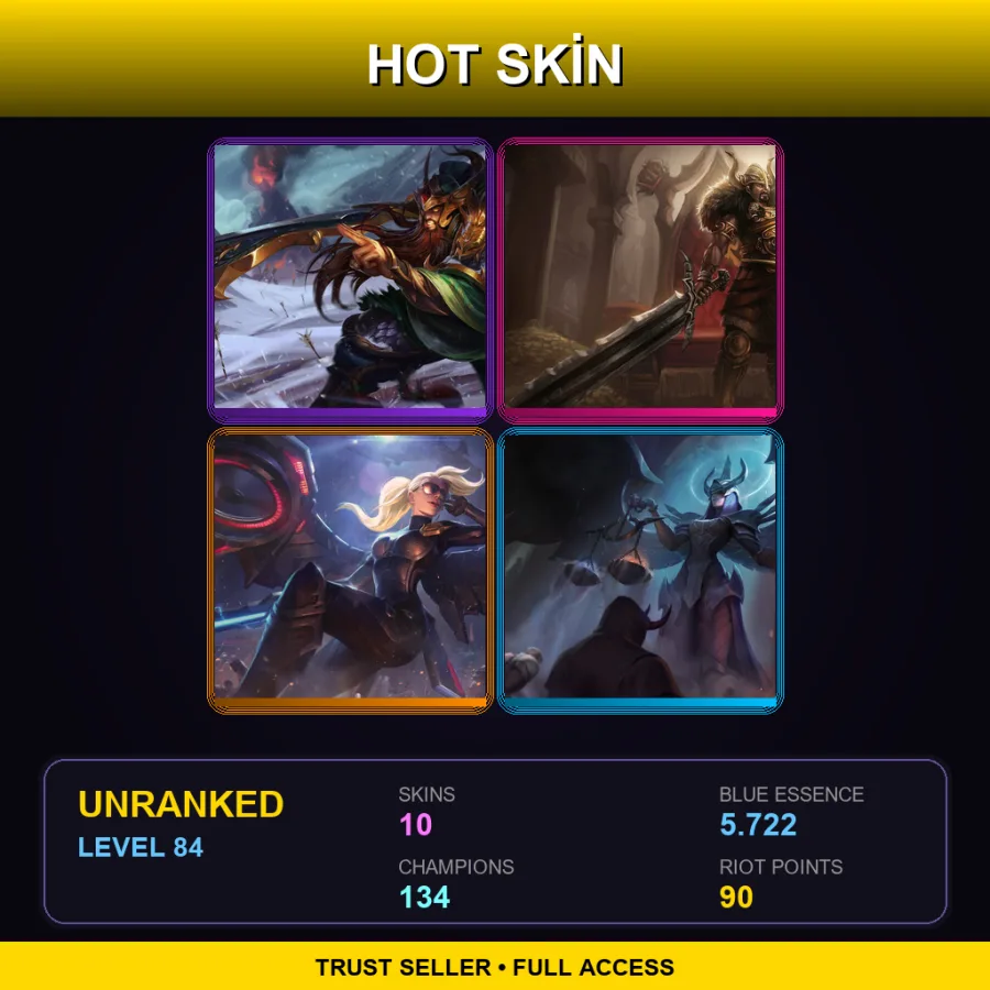 EUNE | Lv84 | Unranked | 10 Skin | 134 Champ