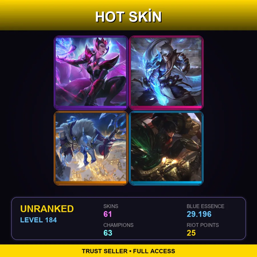 LAN | Lv184 | Unranked | 61 Skin | 63 Champ