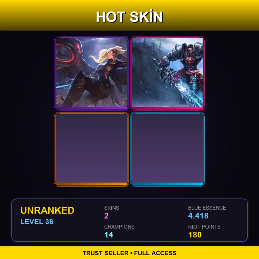 ME | Lv36 | Unranked | 2 Skin | 14 Champ — LoL account