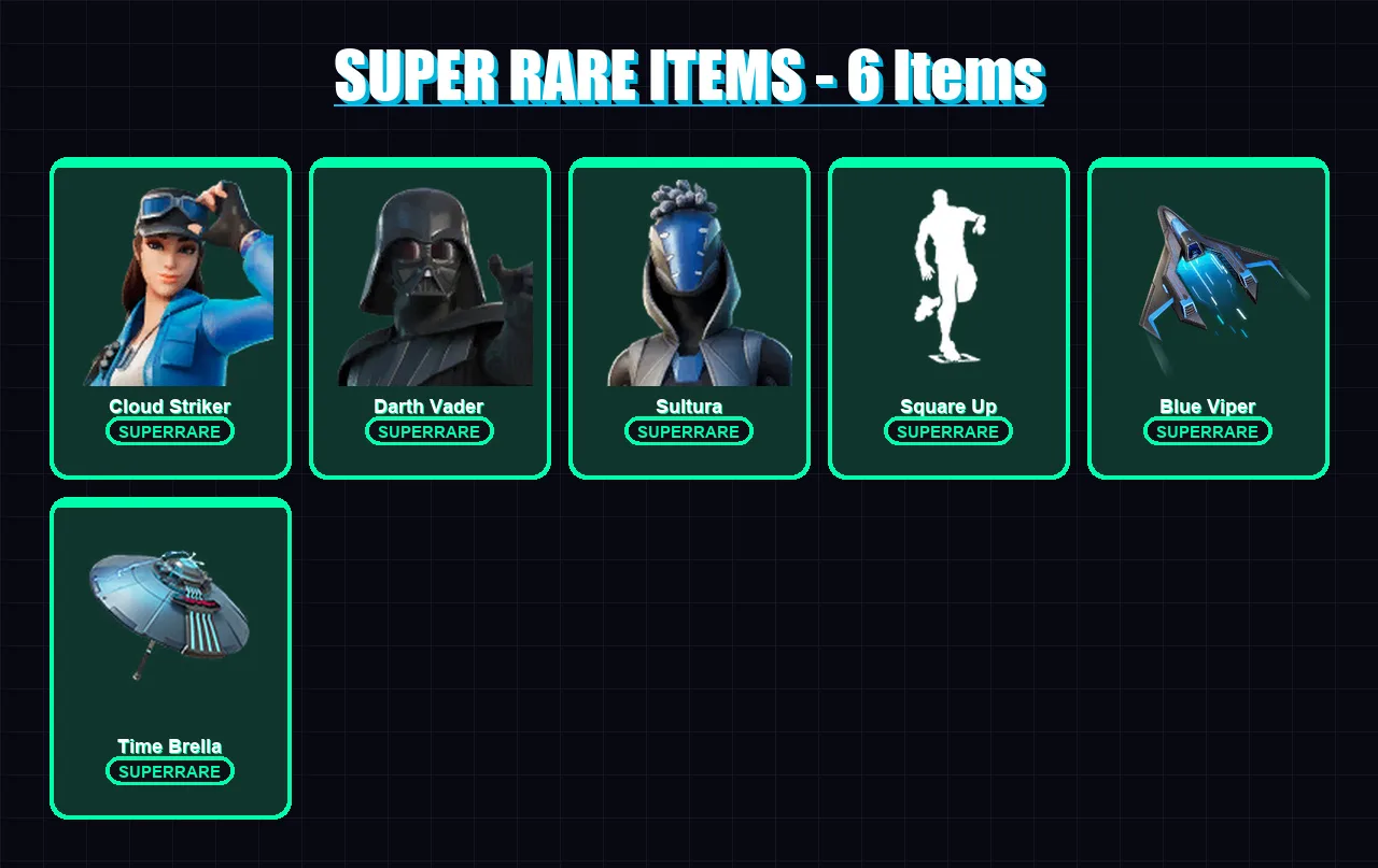 [PS4/PS5/XBOX/PC] | Cloud Striker | Darth Vader | Sultura | The Cube Queen | Raz | 76 skin | 82 pickaxe | 64 emote | 79 glider | Lv1183