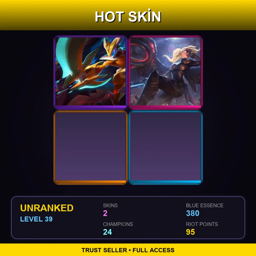 NA | Lv39 | Unranked | 2 Skin | 24 Champ