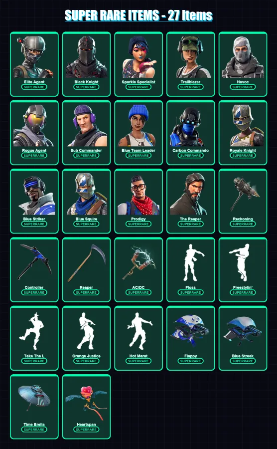 [PC/XBOX] | Elite Agent | Black Knight | Sparkle Specialist | Trailblazer | Havoc | 121 skin | 80 pickaxe | 91 emote | 77 glider | Lv1222 — Fortnite account