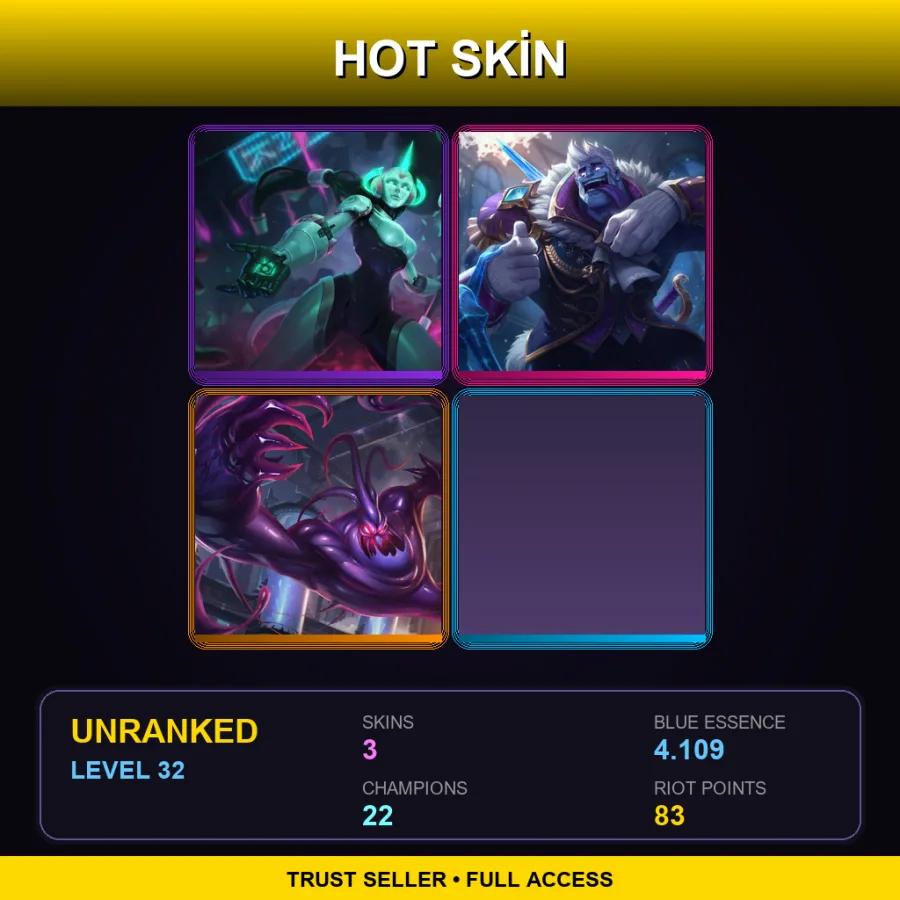 EUNE | Lv32 | Unranked | 3 Skin | 22 Champ — Unranked / Smurf League of Legends