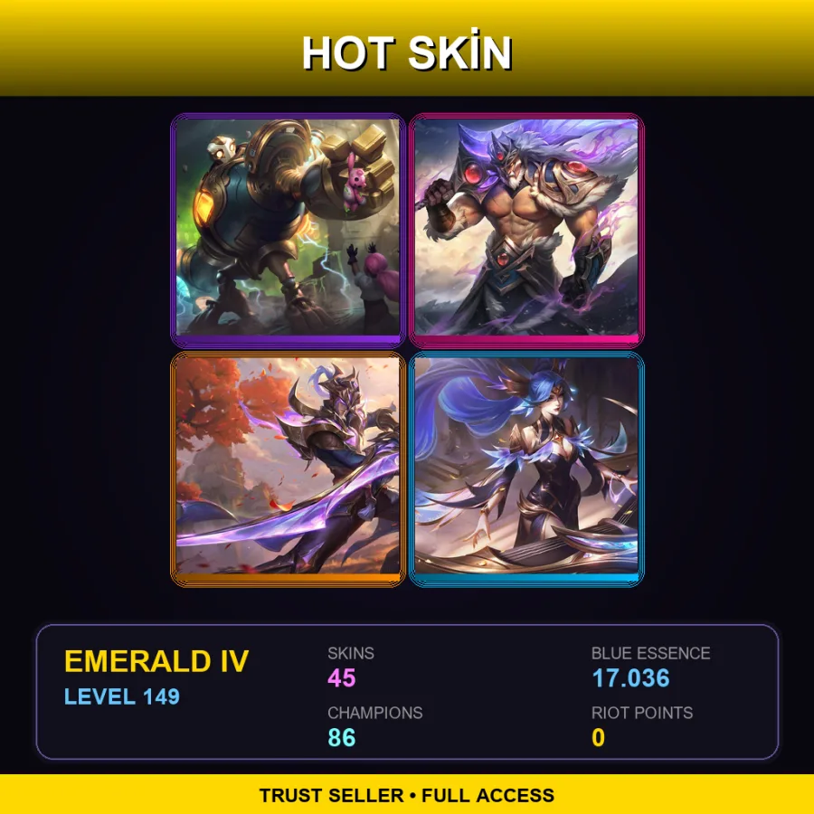 LAS | Lv149 | Emerald IV | 45 Skin | 86 Champ
