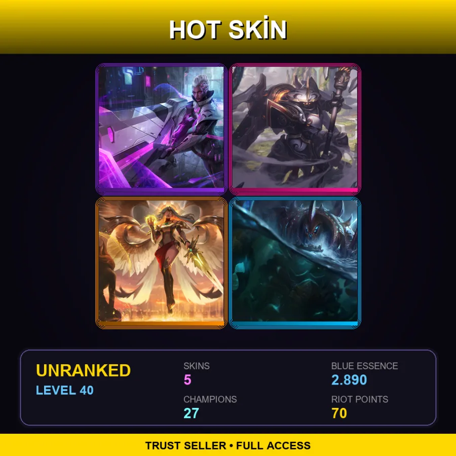 EUW | Lv40 | Unranked | 5 Skin | 27 Champ