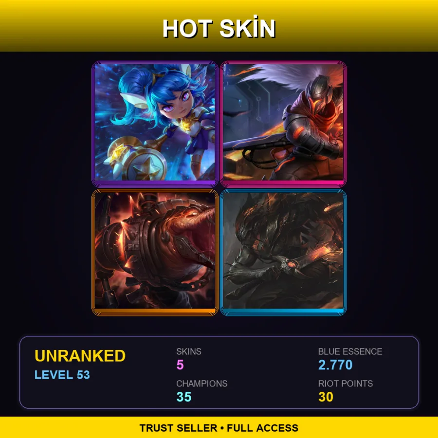 EUNE | Lv53 | Unranked | 5 Skin | 35 Champ — Nightbringer Yasuo