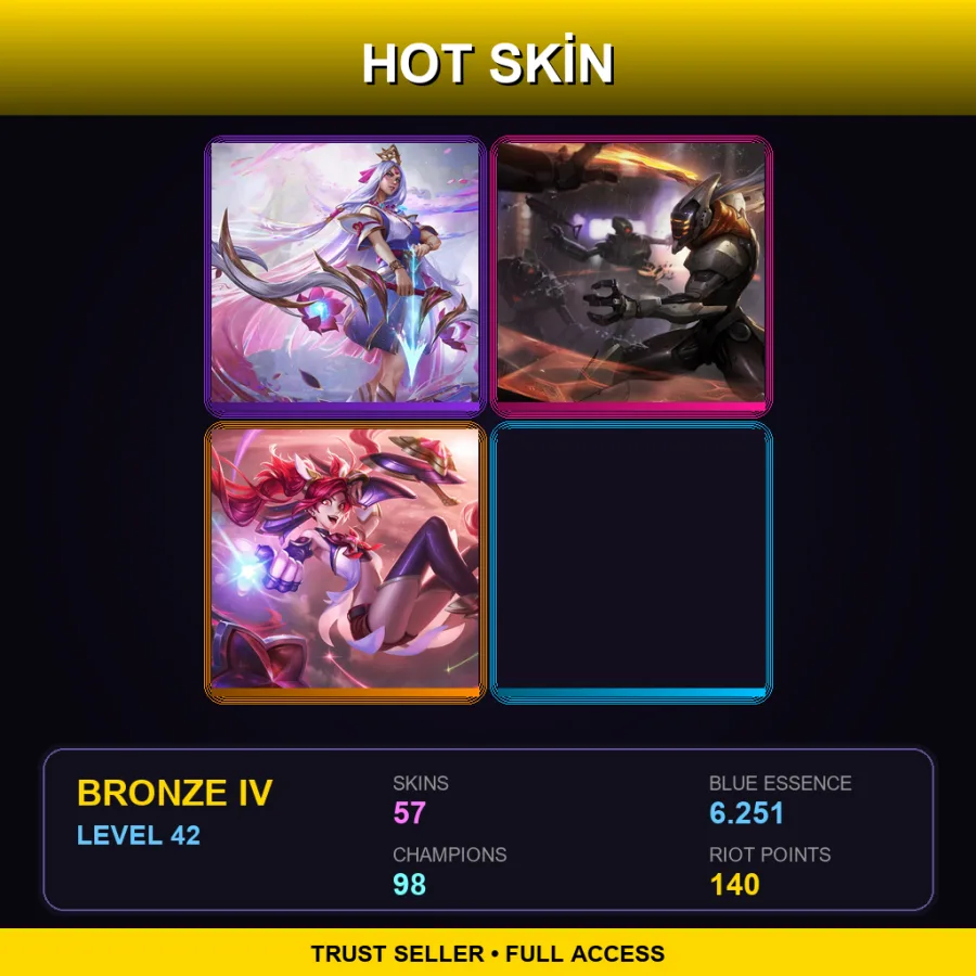 EUNE | Lv42 | Bronze IV | 57 Skin | 98 Champ