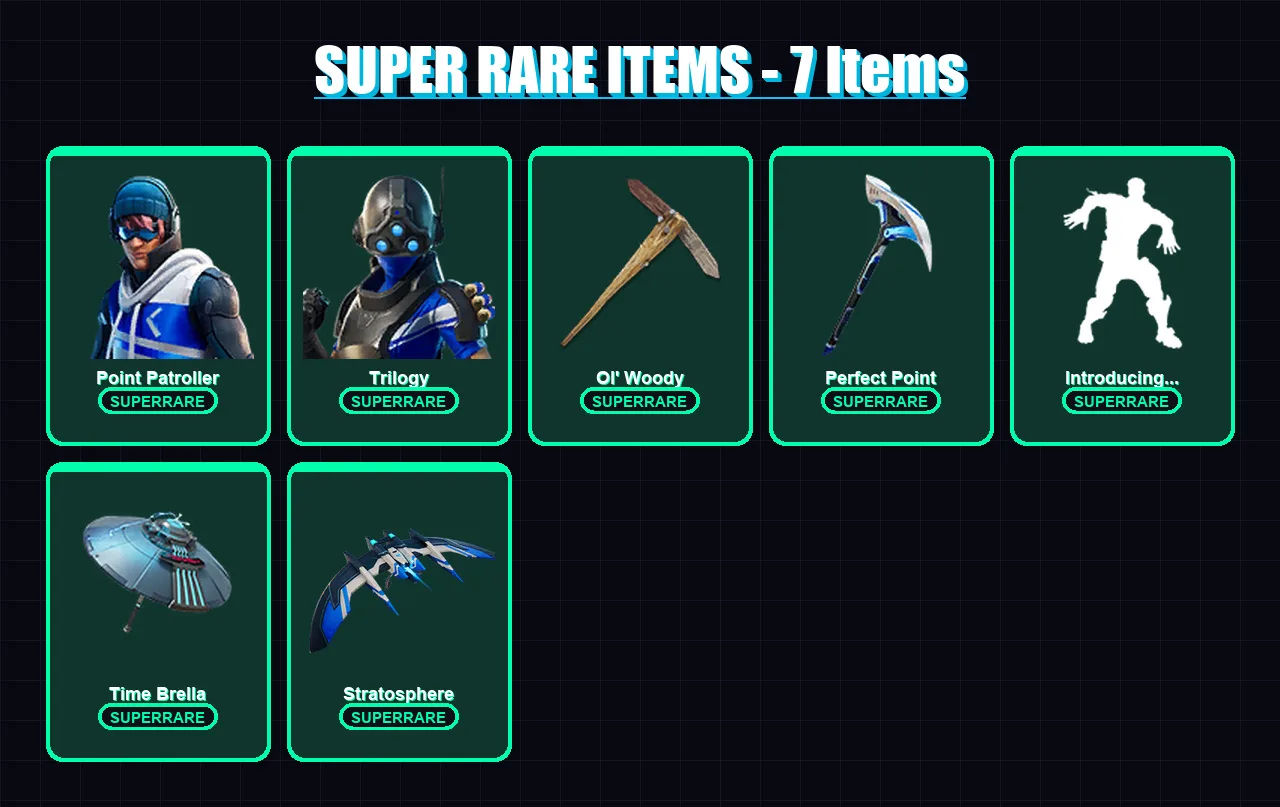 [PC] | Point Patroller | Trilogy | Mandalorian | Deadpool | Backlash | 76 skin | 98 pickaxe | 86 emote | 71 glider | Lv1190
