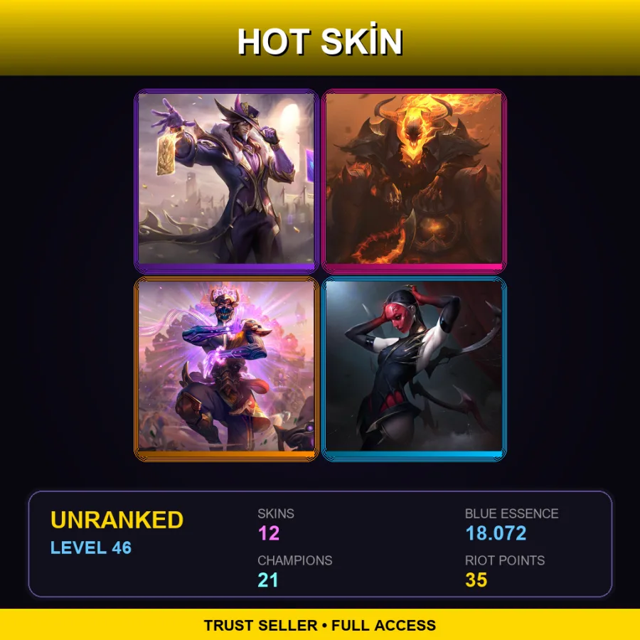 EUW | Lv46 | Unranked | 12 Skin | 21 Champ — LoL account