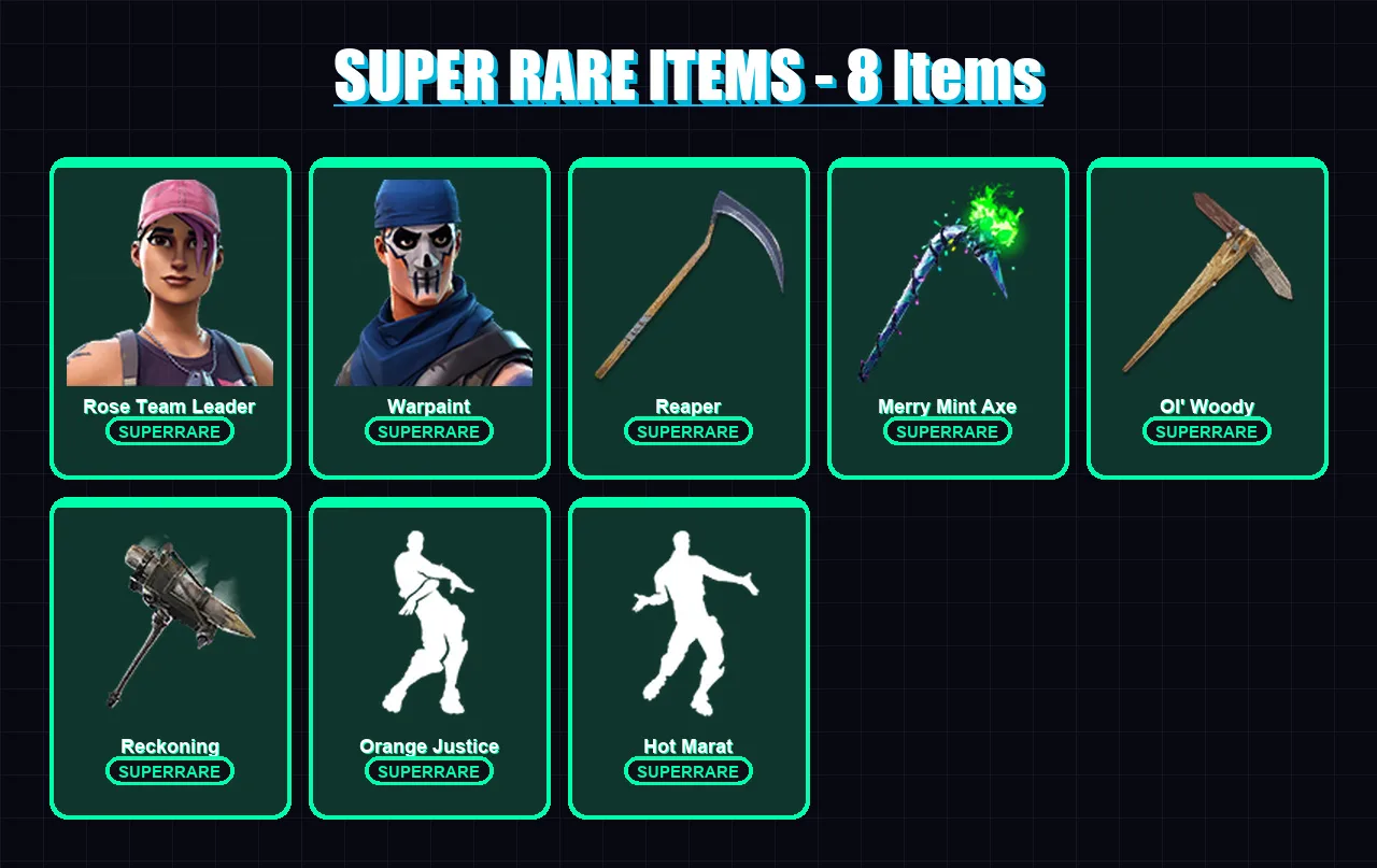 [PC/XBOX/PSN] | Rose Team Leader | Warpaint | Rox | Calamity | Lynx | 108 skin | 93 pickaxe | 129 emote | 77 glider | Lv1055