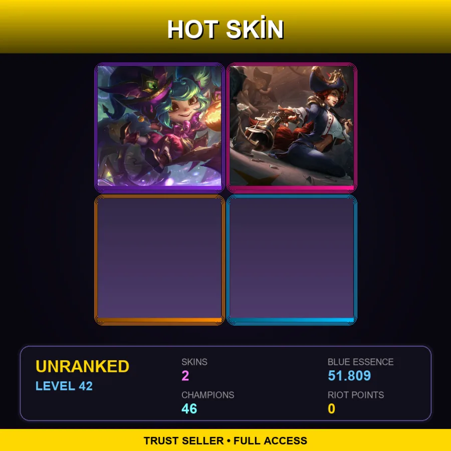 EUW | Lv42 | Unranked | 2 Skin | 46 Champ — LoL account