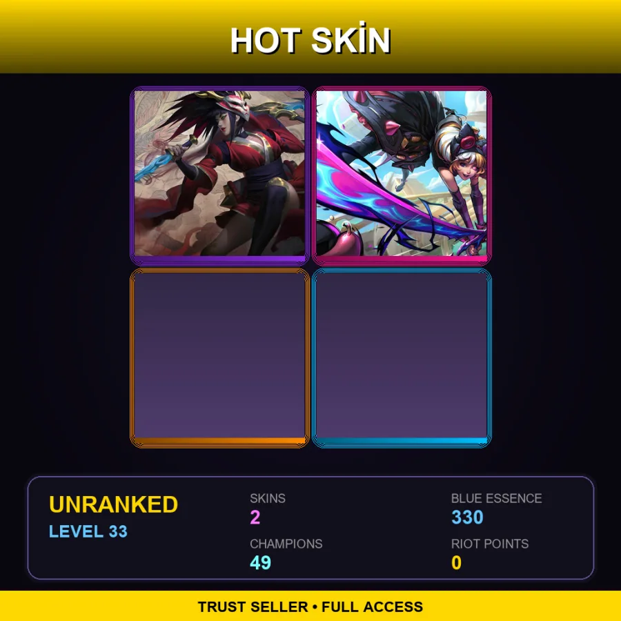 EUNE | Lv33 | Unranked | 2 Skin | 49 Champ — Blood Moon Akali