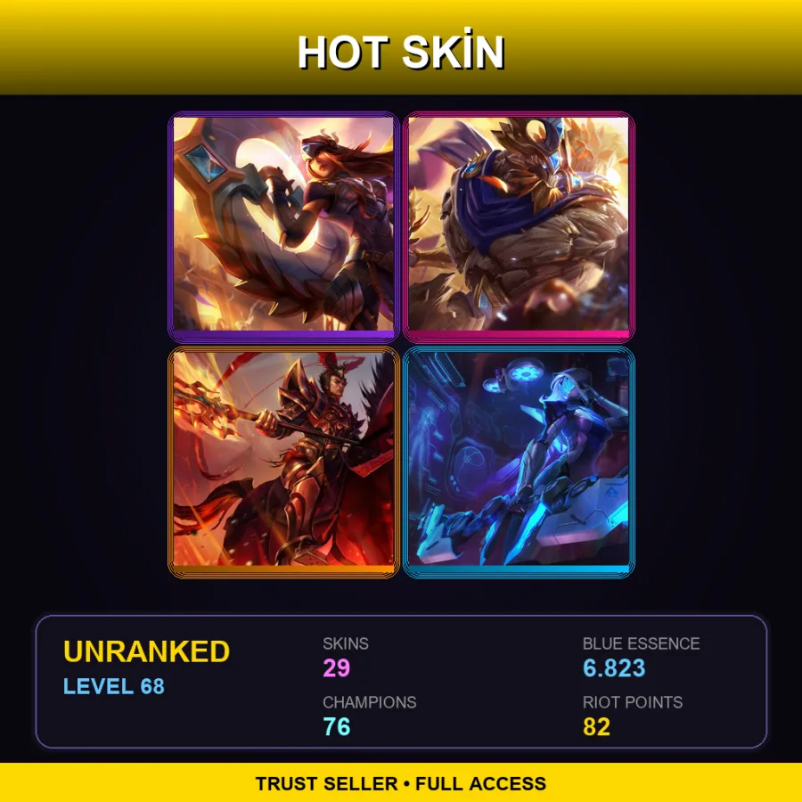 LAN | Lv68 | Unranked | 29 Skin | 76 Champ