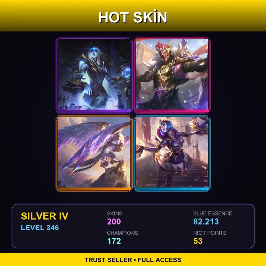 EUW | Lv346 | Silver IV | 200 Skin | 172 Champ