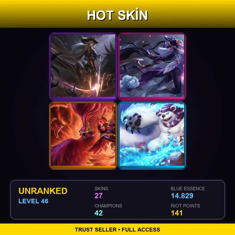 LAN | Lv46 | Unranked | 27 Skin | 42 Champ