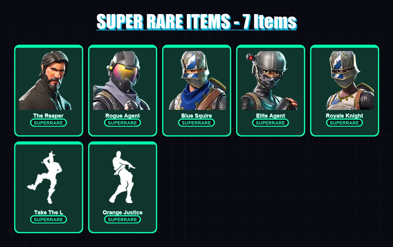 [PC/PSN] | The Reaper | Rogue Agent | Blue Squire | Elite Agent | Royale Knight | 27 skin | 32 pickaxe | 42 emote | 32 glider | Lv408 — Fortnite account