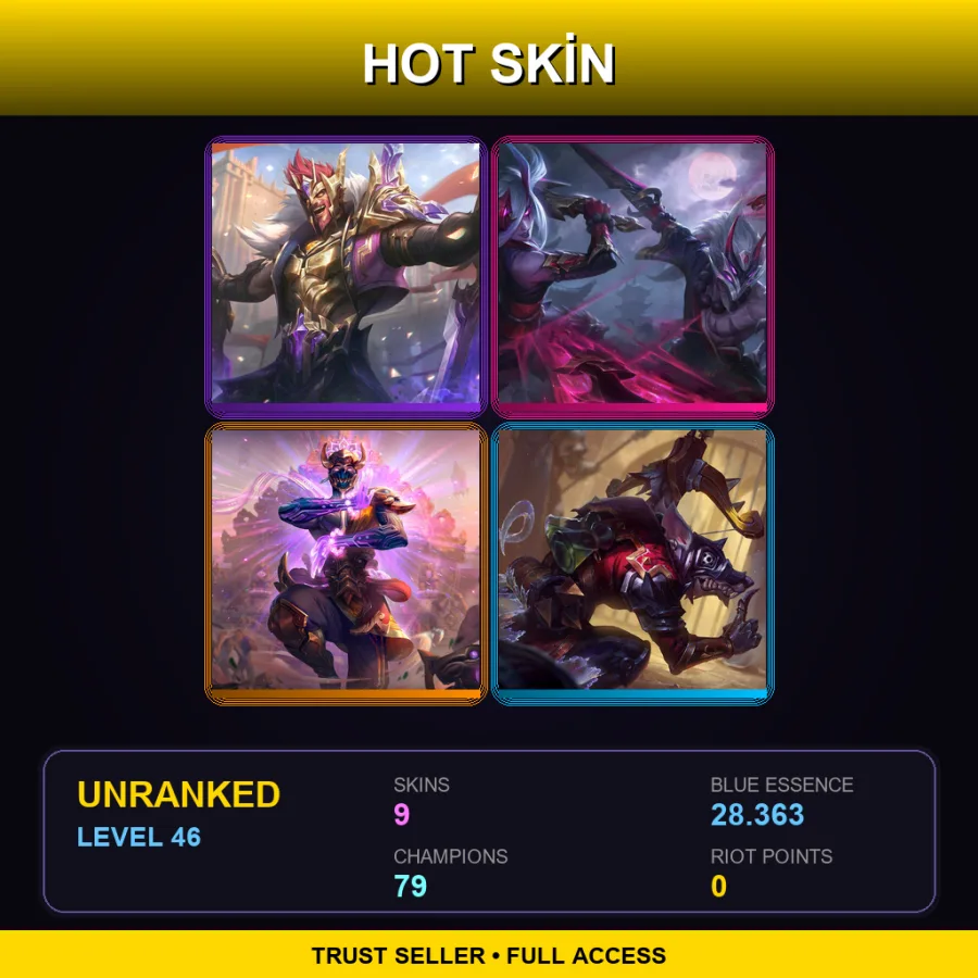 VN | Lv46 | Unranked | 9 Skin | 79 Champ — LoL account