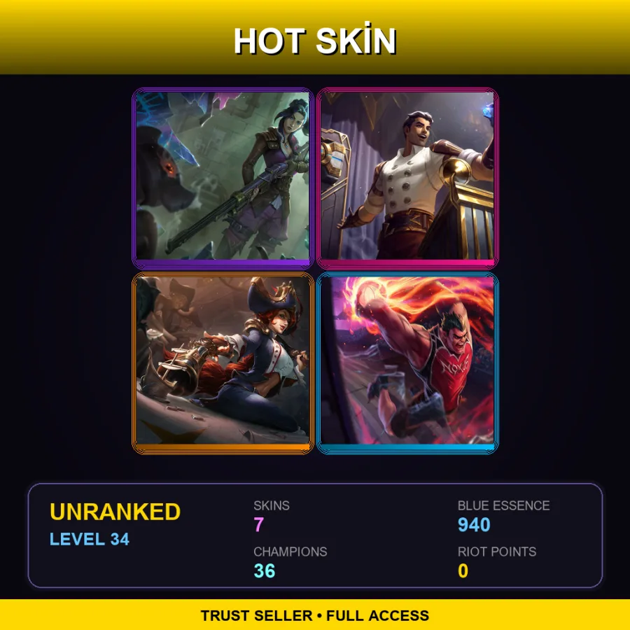 LAN | Lv34 | Unranked | 7 Skin | 36 Champ