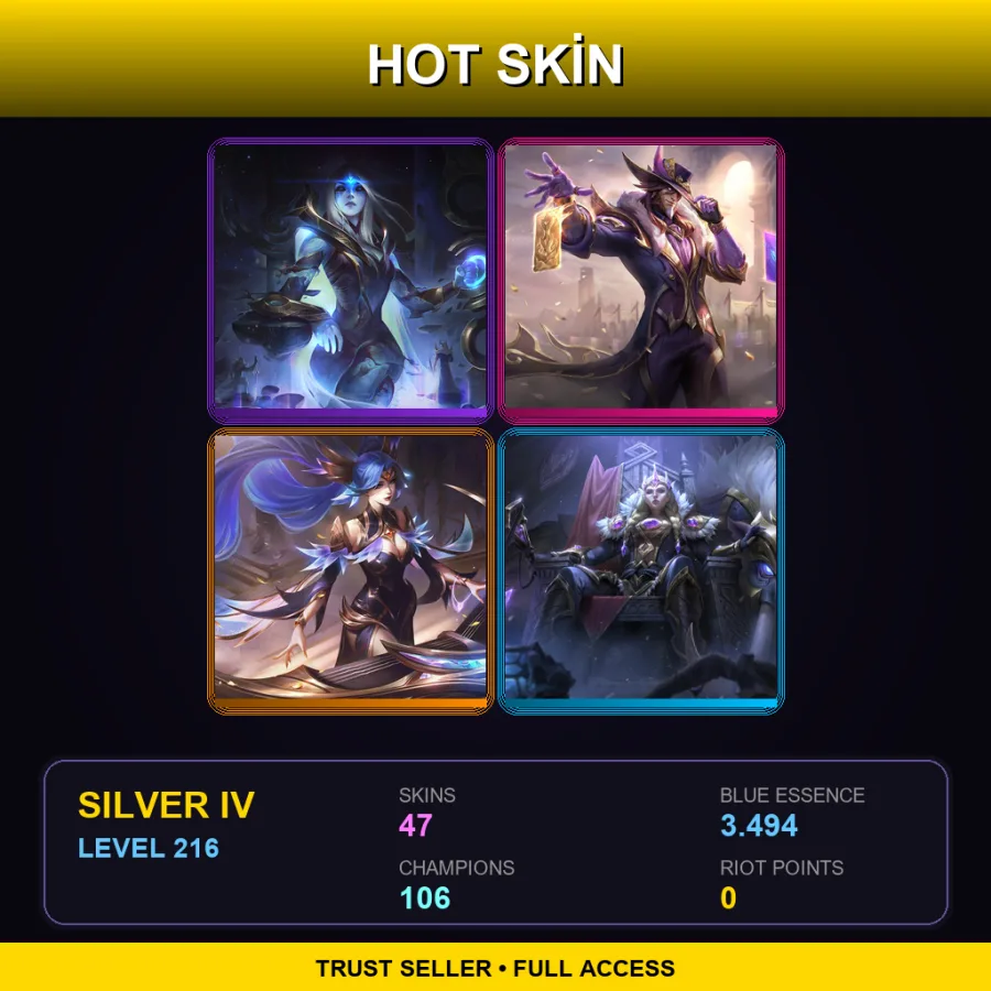 TR | Lv216 | Silver IV | 47 Skin | 106 Champ