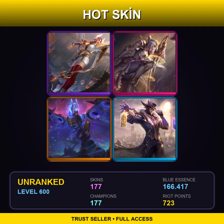 SG | Lv600 | Unranked | 177 Skin | 177 Champ