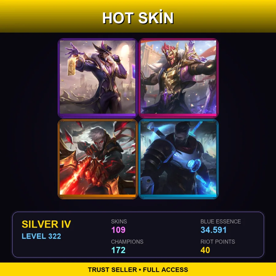 BR | Lv322 | Silver IV | 109 Skin | 172 Champ