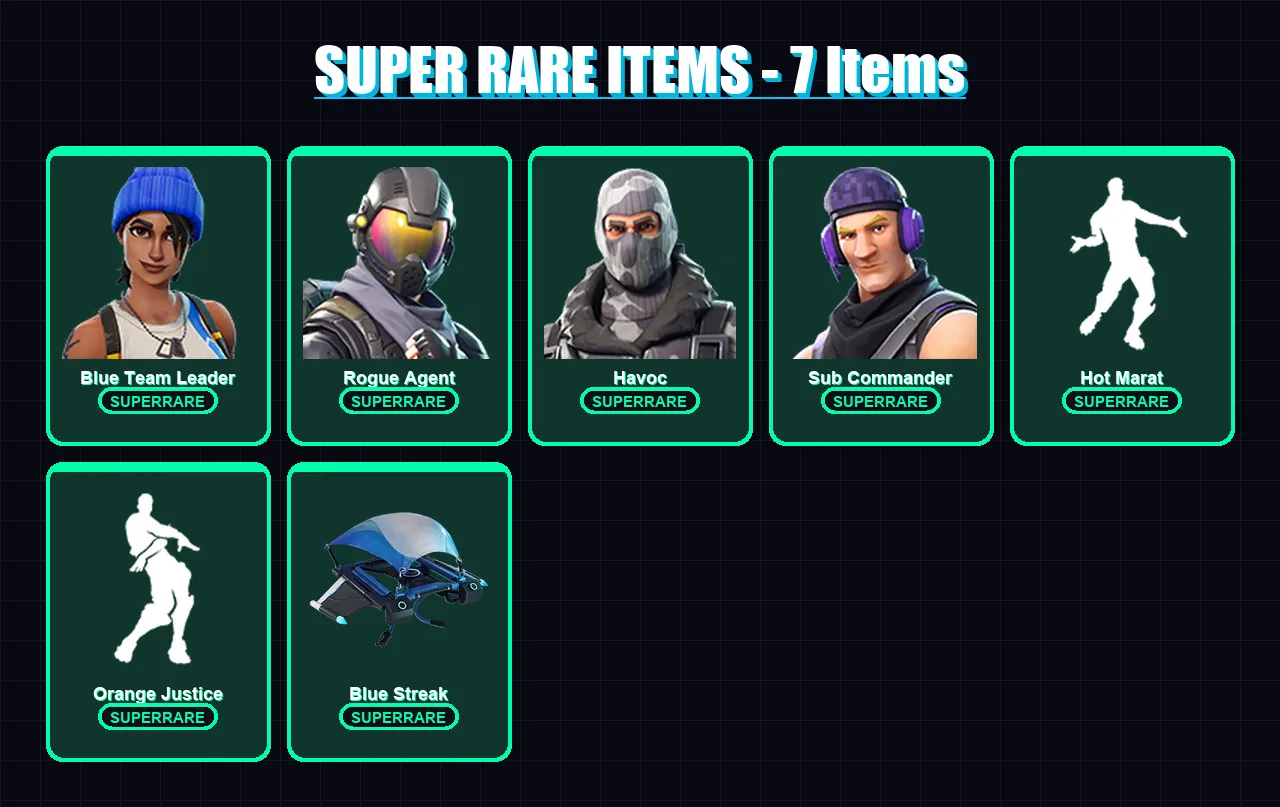 [PS4/PS5/XBOX/PC] | Blue Team Leader | Rogue Agent | Havoc | Sub Commander | The Visitor | 57 skin | 35 pickaxe | 69 emote | 48 glider | Lv771 — Fortnite account