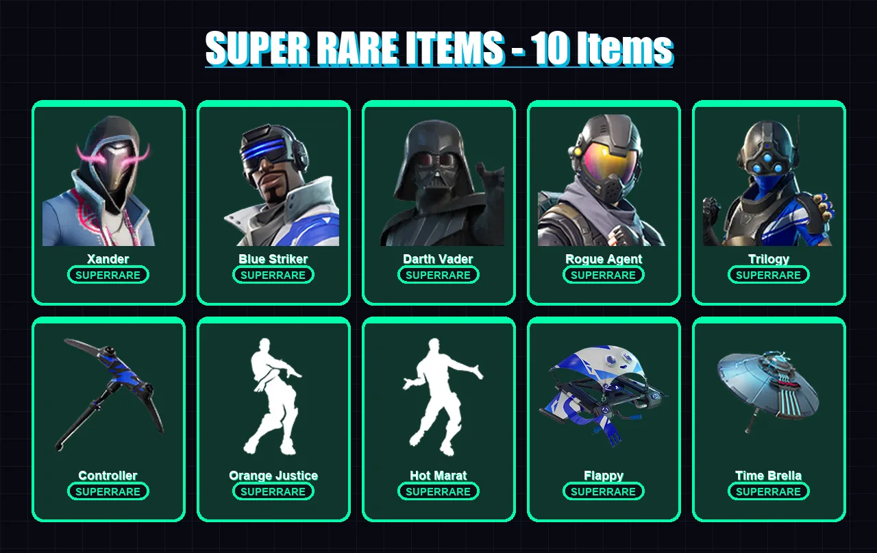[PC/XBOX] | Xander | Blue Striker | Darth Vader | Rogue Agent | Trilogy | 197 skin | 233 pickaxe | 175 emote | 196 glider | Lv3650
