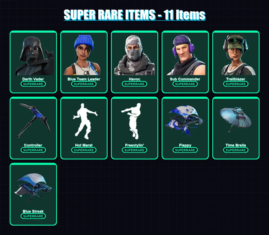 [PS4/PS5/XBOX/PC] | Darth Vader | Blue Team Leader | Havoc | Sub Commander | Trailblazer | 26 skin | 35 pickaxe | 33 emote | 44 glider | Lv752 — Fortnite account