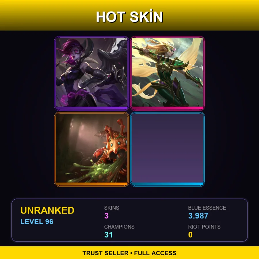 EUNE | Lv96 | Unranked | 3 Skin | 31 Champ
