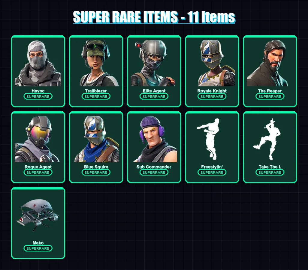 [PC/XBOX/PSN] | Havoc | Trailblazer | Elite Agent | Royale Knight | The Reaper | 27 skin | 61 pickaxe | 40 emote | 45 glider | Lv779 — Fortnite account