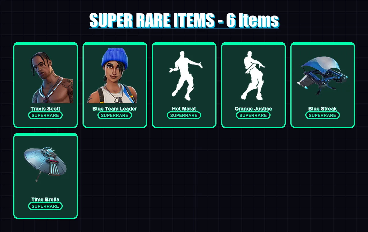 [PS4/PS5/XBOX/PC] | Travis Scott | Blue Team Leader | Hades | Wukong | Midas | 128 skin | 122 pickaxe | 150 emote | 100 glider | Lv1743 — Fortnite account