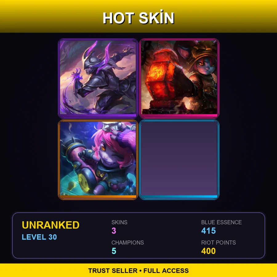 LAS | Lv30 | Unranked | 3 Skin | 5 Champ — Blacksmith Poppy