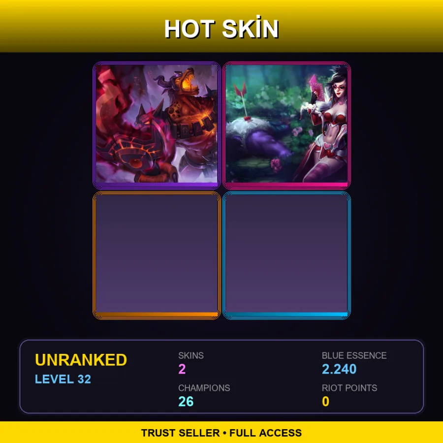 EUNE | Lv32 | Unranked | 2 Skin | 26 Champ
