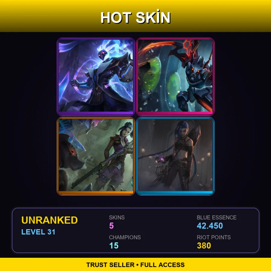 NA | Lv31 | Unranked | 5 Skin | 15 Champ — LoL account