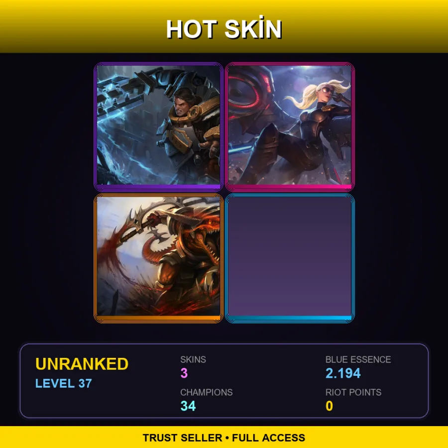 VN | Lv37 | Unranked | 3 Skin | 34 Champ