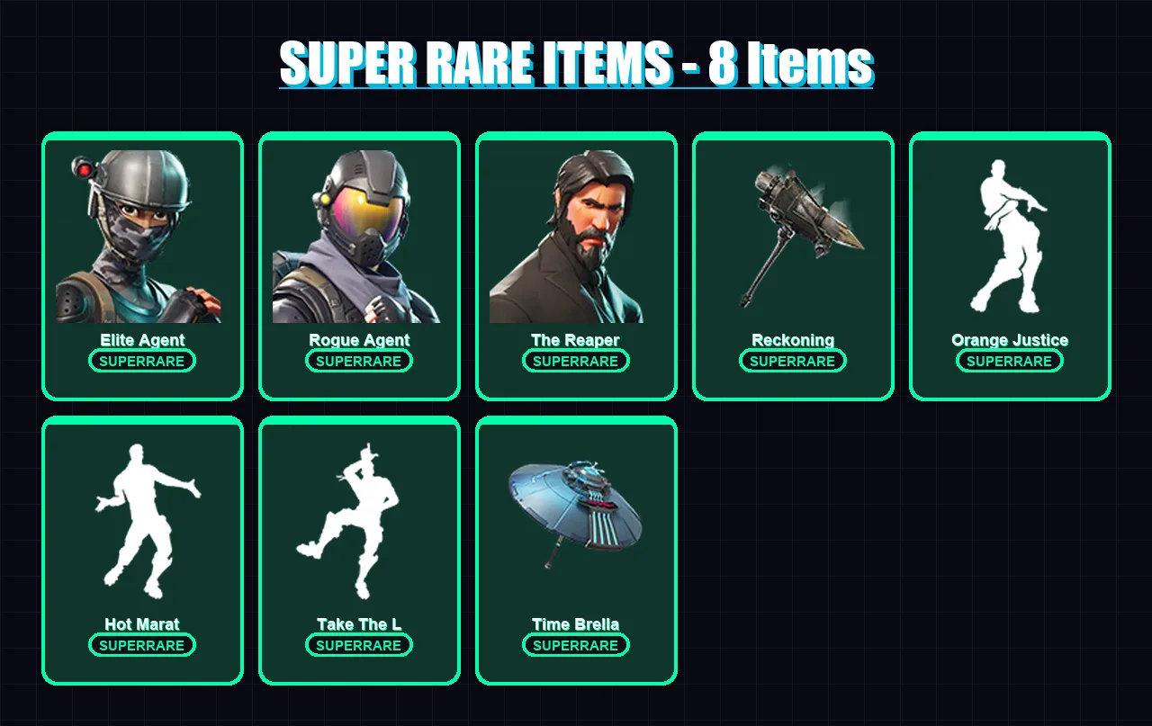 [PC/XBOX/PSN] | Elite Agent | Rogue Agent | The Reaper | Zenith | Lynx | 37 skin | 28 pickaxe | 43 emote | 43 glider | Lv600