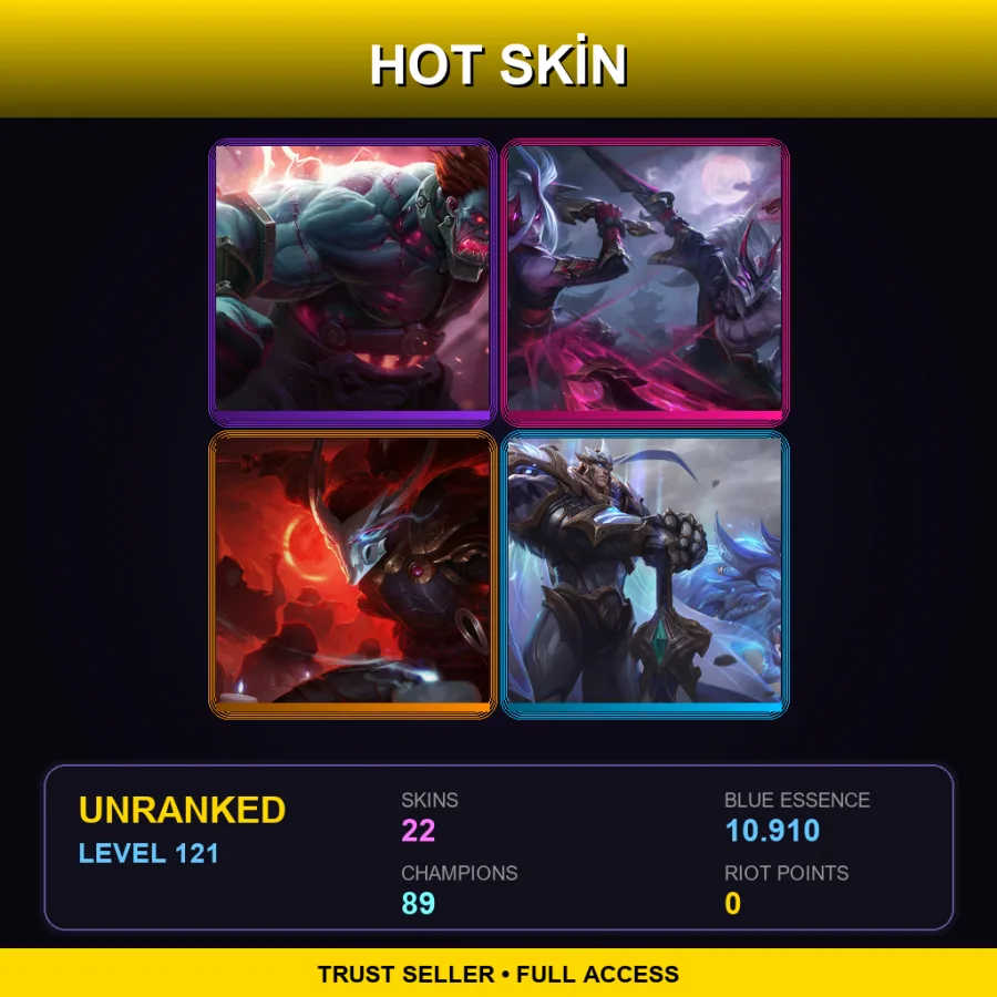 LAS | Lv121 | Unranked | 22 Skin | 89 Champ