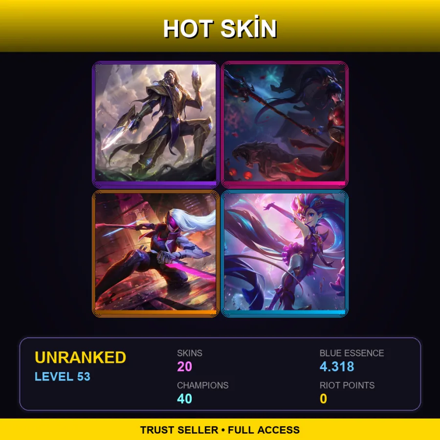 VN | Lv53 | Unranked | 20 Skin | 40 Champ