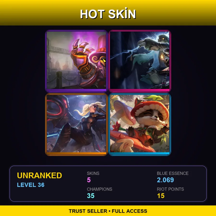 EUNE | Lv36 | Unranked | 5 Skin | 35 Champ