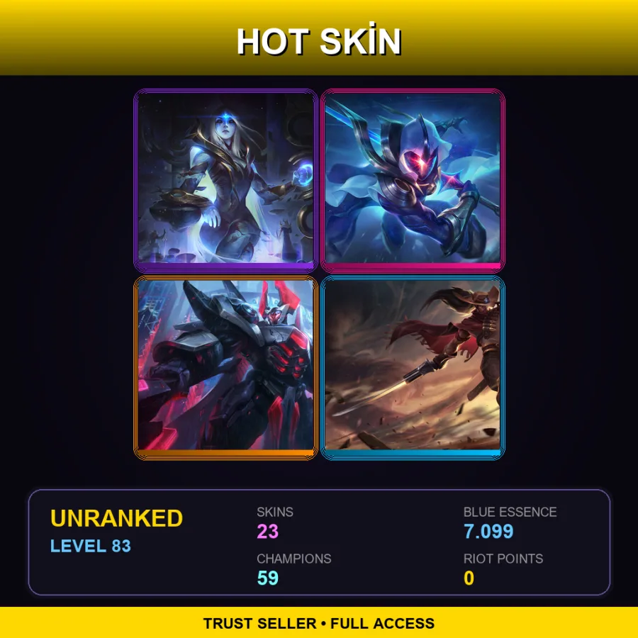 VN | Lv83 | Unranked | 23 Skin | 59 Champ — LoL account
