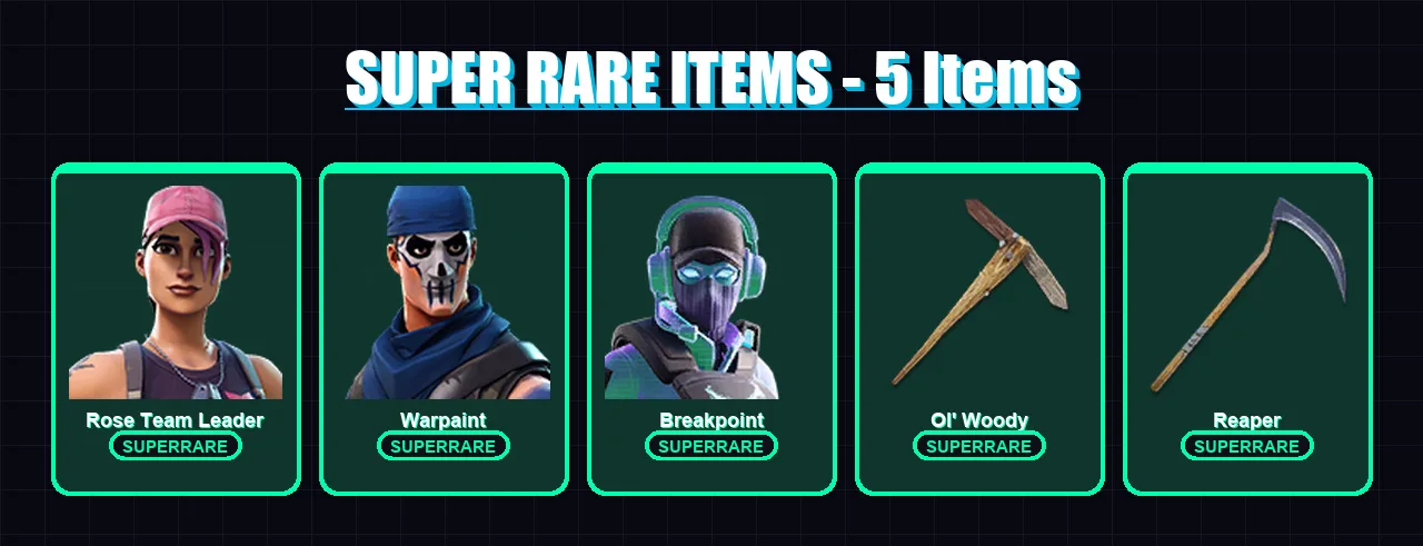 [PC/XBOX/PSN] | Rose Team Leader | Warpaint | Breakpoint | Eternal Knight | Fusion | 100 skin | 81 pickaxe | 80 emote | 56 glider | Lv807