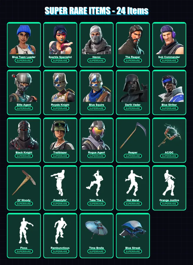 [PC/XBOX/PSN] | Blue Team Leader | Sparkle Specialist | Havoc | The Reaper | Sub Commander | 316 skin | 337 pickaxe | 351 emote | 212 glider | Lv393 — Fortnite account