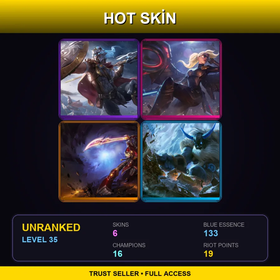 LAN | Lv35 | Unranked | 6 Skin | 16 Champ