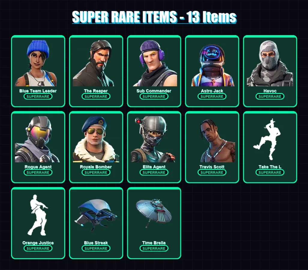 [PS4/PS5/XBOX/PC] | Blue Team Leader | The Reaper | Sub Commander | Astro Jack | Havoc | 77 skin | 121 pickaxe | 79 emote | 115 glider | Lv1866