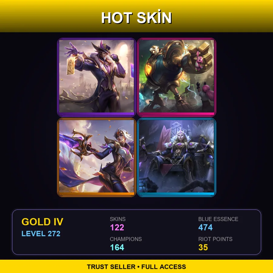 BR | Lv272 | Gold IV | 122 Skin | 164 Champ