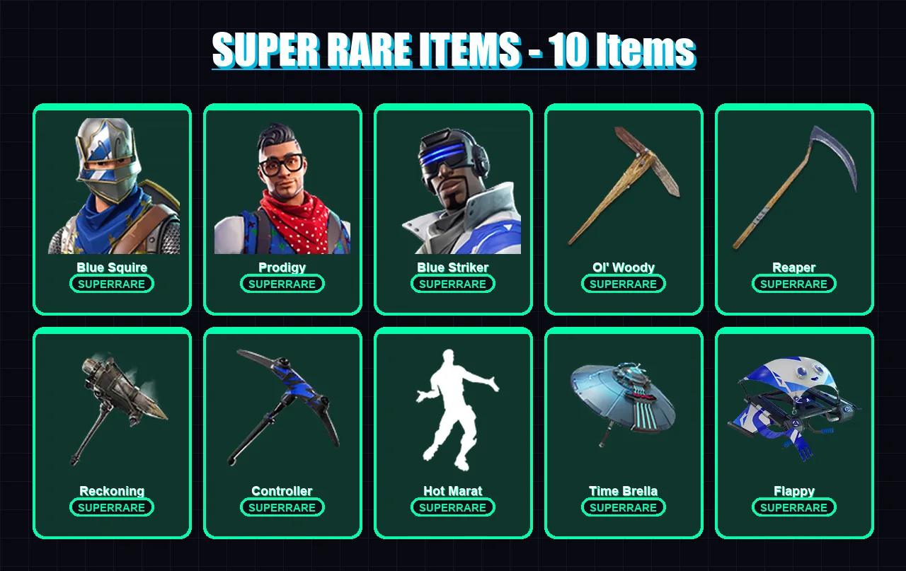 [PC/XBOX/PSN] | Blue Squire | Prodigy | Blue Striker | Zenith | Spectra Knight | 44 skin | 48 pickaxe | 44 emote | 46 glider | Lv651