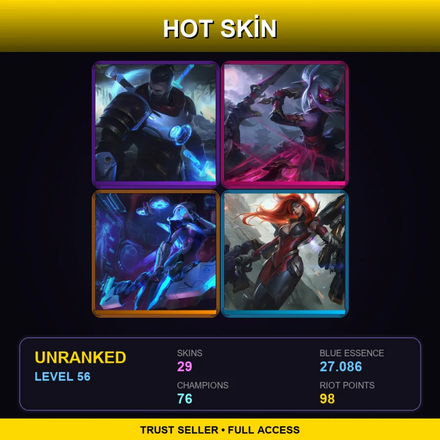 BR | Lv56 | Unranked | 29 Skin | 76 Champ