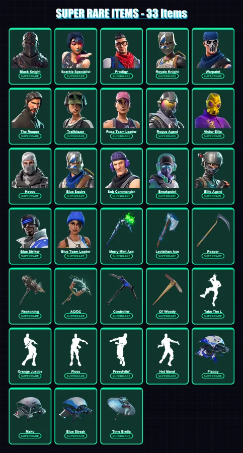 [PC/XBOX/PSN] | Black Knight | Sparkle Specialist | Prodigy | Royale Knight | Warpaint | 240 skin | 187 pickaxe | 170 emote | 158 glider | Lv3186 — Fortnite account
