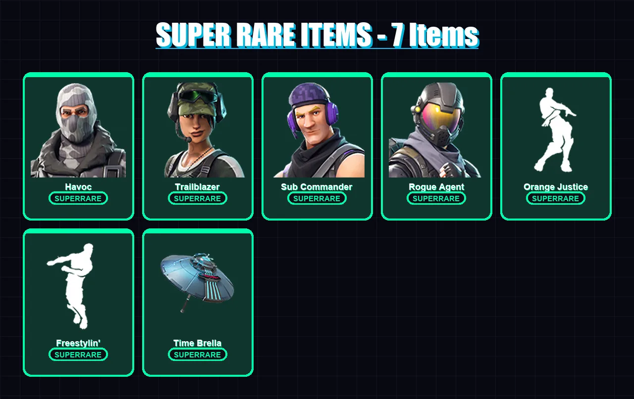 [PC/XBOX/PSN] | Havoc | Trailblazer | Sub Commander | Rogue Agent | The Visitor | 24 skin | 18 pickaxe | 32 emote | 27 glider | Lv433
